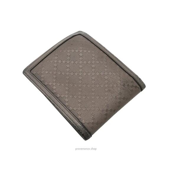🔴 Gucci Bifold Wallet - Grey Diamante Leather - Picture 4 of 9